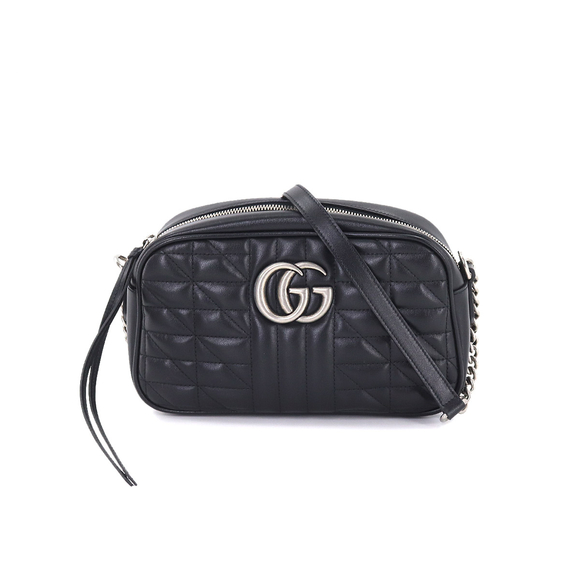 Gucci GG Marmont Small Shoulder Bag Leather Black - Picture 1 of 8